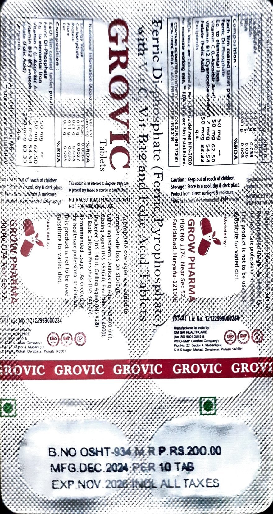 GROVIC - India's 1st 50mg Iron Supplement